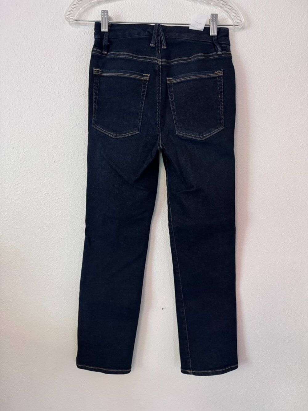 Good American High Rise Straight Leg Denim Jeans Dark Wash - Size 6 / 28 - Picture 3 of 3